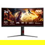 AOC CU34G4Z Monitor Gaming 34" Wide Quad HD, 1ms, Fast VA, Curvo 1500R, 240Hz, Negro/Rojo