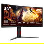 AOC CU34G4Z Monitor Gaming 34" Wide Quad HD, 1ms, Fast VA, Curvo 1500R, 240Hz, Negro/Rojo