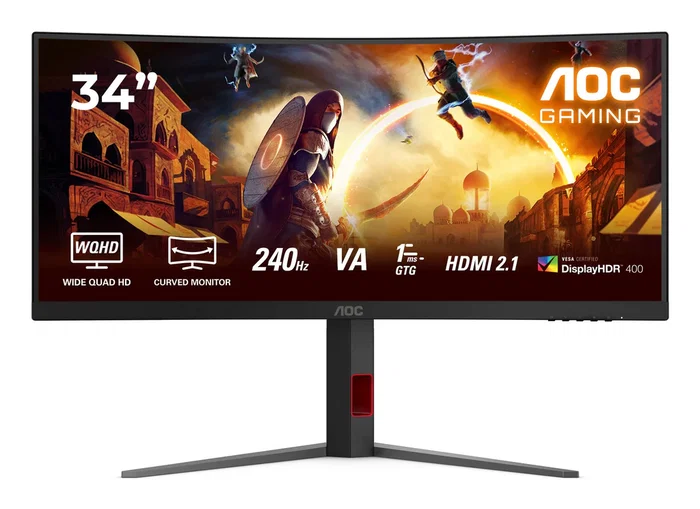 Monitor aoc g4 cu34g4z 34" 3440 x 1440 pixeles wide quad hd led negro, rojo Monitor aoc g4 cu34g4z 34" 3440 x 1440 pixeles wide quad hd led negro, rojo