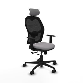 PIQUERAS Y CRESPO Silla de oficina Jorquera con mecanismo Sincro/Traslack Gris y Negro
