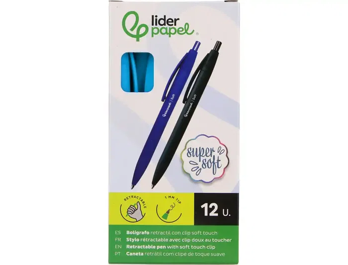 Liderpapel Bolígrafo InkPro 07 Retráctil Punta 1 mm Tinta Azul Cuerpo Soft Touch Azul Cielo con Clip Liderpapel Bolígrafo InkPro 07 Retráctil Punta 1 mm Tinta Azul Cuerpo Soft Touch Azul Cielo con Clip