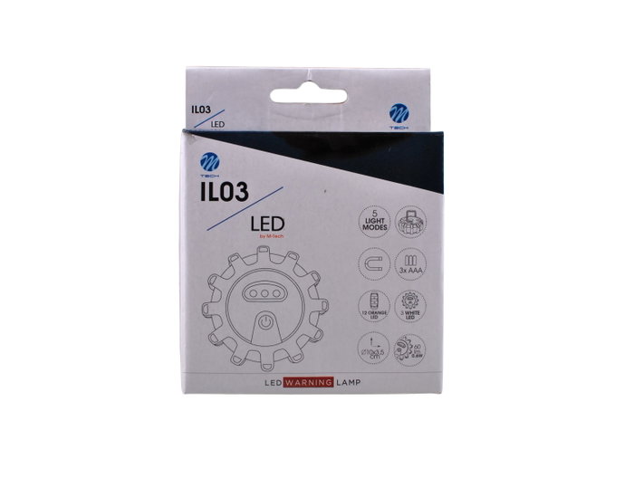 M-Tech Baliza de Advertencia IL03 LED Ámbar y Blanco M-Tech Baliza de Advertencia IL03 LED Ámbar y Blanco