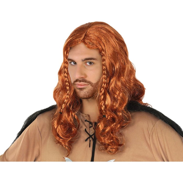 Atosa Peluca Vikingo con Trenzas Rojas para Hombre y Mujer
