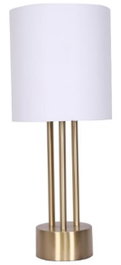 DKD Home Decor Lampara Sobremesa Glam Dorado Blanco Metal Lino 28 x 67 x 28 cm (2 Unidades)