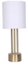 DKD Home Decor Lampara Sobremesa Glam Dorado Blanco Metal Lino 28 x 67 x 28 cm (2 Unidades)