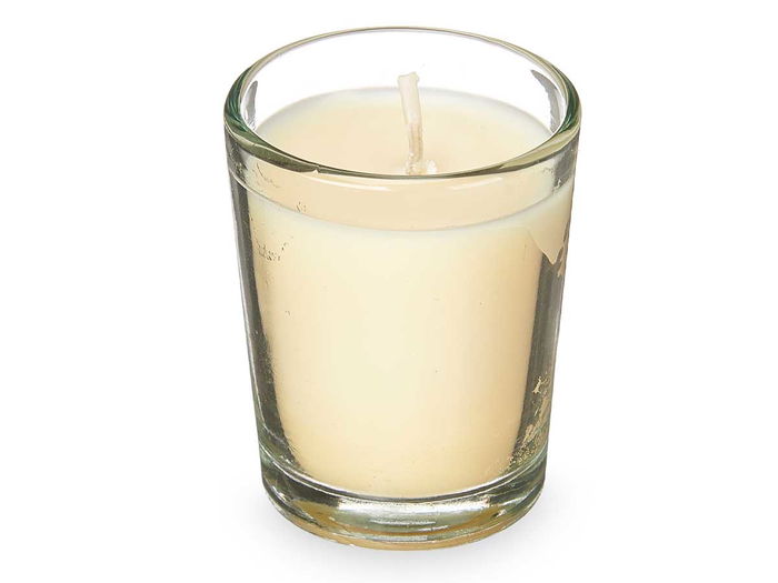 Acorde Set 6 Velas Vaso Vidrio Vainilla 16x11x6.5 cm (Set de 12)
