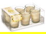 Acorde Set 6 Velas Vaso Vidrio Vainilla 16x11x6.5 cm (Set de 12)