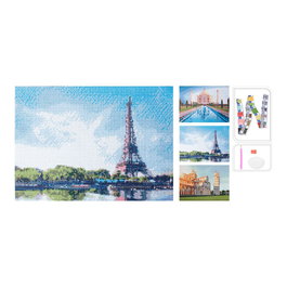 Basics 492100240 Manualidad de Diamantes de Plástico Diseños Lugares del Mundo 30x40cm