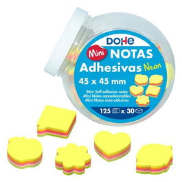 Dohe Notas Adhesivas 45x45 mm 125H Diversas Formas Colores Surtidos Neón Expositor 30 Ud