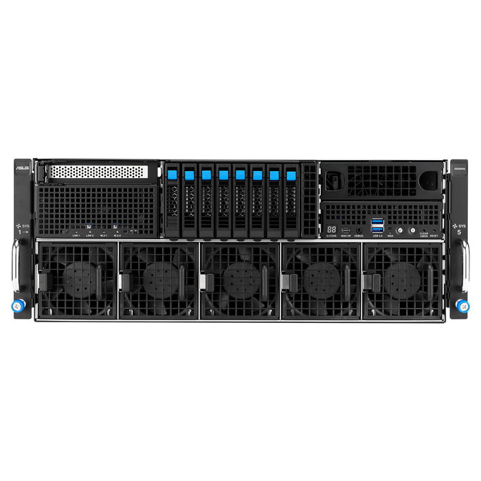 ASUS ESC8000A-E13 Server Rack 4U Dual LGA 6096 Socket para AMD EPYC 9005, 24x DDR5-SDRAM, 11x PCIe x16 Gen5, 3200W 80 PLUS Titanium PSU
