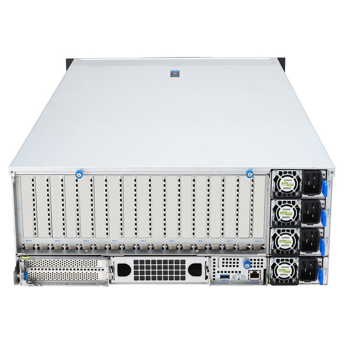 ASUS ESC8000A-E13 Server Rack 4U Dual LGA 6096 Socket para AMD EPYC 9005, 24x DDR5-SDRAM, 11x PCIe x16 Gen5, 3200W 80 PLUS Titanium PSU