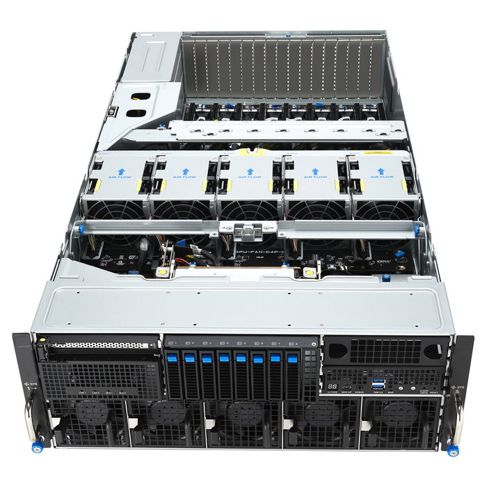 ASUS ESC8000A-E13 Server Rack 4U Dual LGA 6096 Socket para AMD EPYC 9005, 24x DDR5-SDRAM, 11x PCIe x16 Gen5, 3200W 80 PLUS Titanium PSU