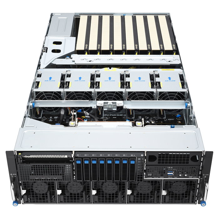 ASUS ESC8000A-E13 Server Rack 4U Dual LGA 6096 Socket para AMD EPYC 9005, 24x DDR5-SDRAM, 11x PCIe x16 Gen5, 3200W 80 PLUS Titanium PSU