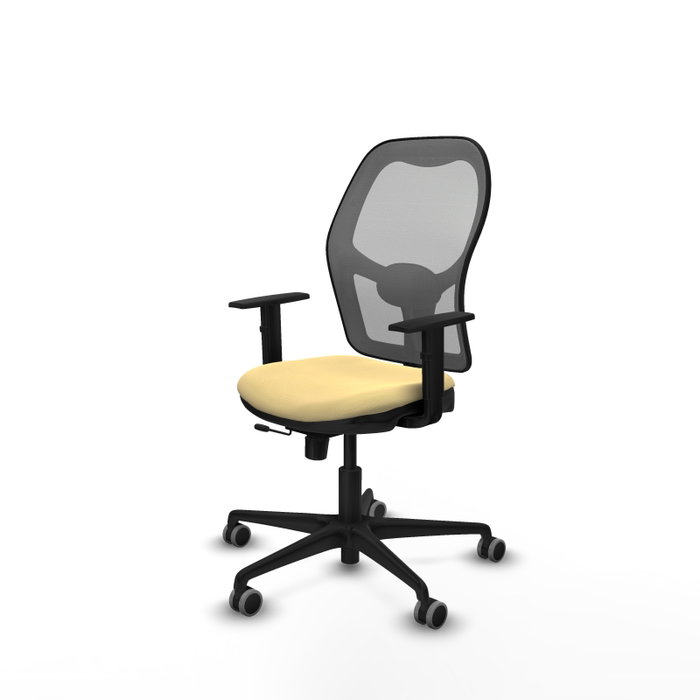 PIQUERAS Y CRESPO Silla de oficina Jorquera con mecanismo Sincro/Traslack, Crema y Gris