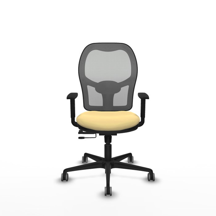 PIQUERAS Y CRESPO Silla de oficina Jorquera con mecanismo Sincro/Traslack, Crema y Gris
