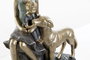 DKD Home Decor Figura de Resina Chica Perro Azul y Dorado