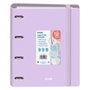 Dohe Carpebloc Serenity Carpeta A4 4 Anillas Mixtas 35 mm Morado Pastel