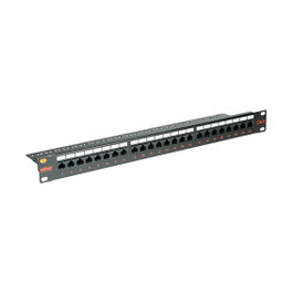 ROLINE Panel de parches Cat.6 Clase E de 24 puertos, UTP, Negro