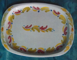 Bandeja rectangular decorada 40x27x3 cm