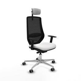 PIQUERAS Y CRESPO Silla de oficina Mardos con mecanismo Sincro/Traslack, Blanco/Negro