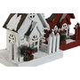 DKD Home Decor Set de 2 Adornos de Madera con LED Rojo y Blanco