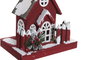 DKD Home Decor Set de 2 Adornos de Madera con LED Rojo y Blanco