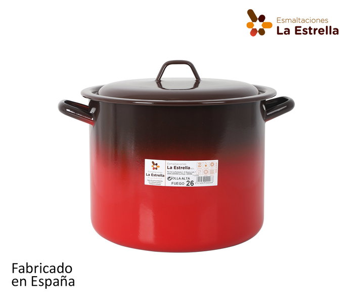 Olla Alta con Tapa 26 cm 11L Fuego La Estrella (2 Unidades) Olla Alta con Tapa 26 cm 11L Fuego La Estrella (2 Unidades)