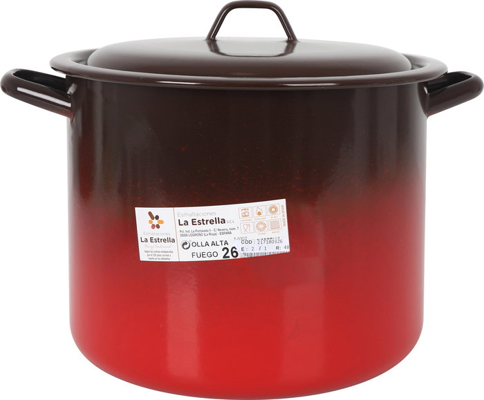 Olla Alta con Tapa 26 cm 11L Fuego La Estrella (2 Unidades)