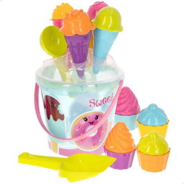 Color Baby Cubo de playa Sweet Time 18 cm con 20 piezas