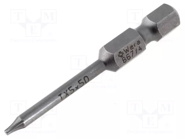 WERA Punta de destornillador Torx® TX05 1/4 pulgadas 50 mm WERA Punta de destornillador Torx® TX05 1/4 pulgadas 50 mm