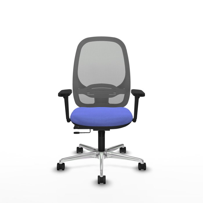 PIQUERAS Y CRESPO Silla de oficina Cilanco con mecanismo Sincro/Traslack, Azul claro y Gris