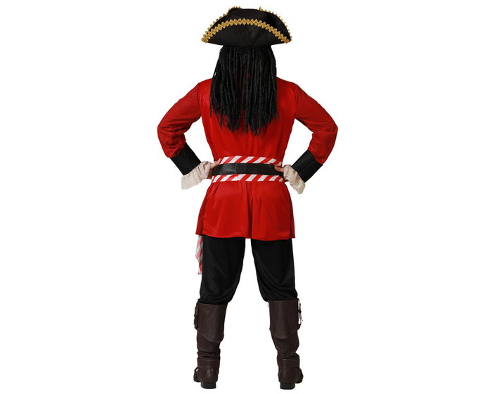 Disfraz Pirata Deluxe Rojo Hombre Adulto con Sombrero XL