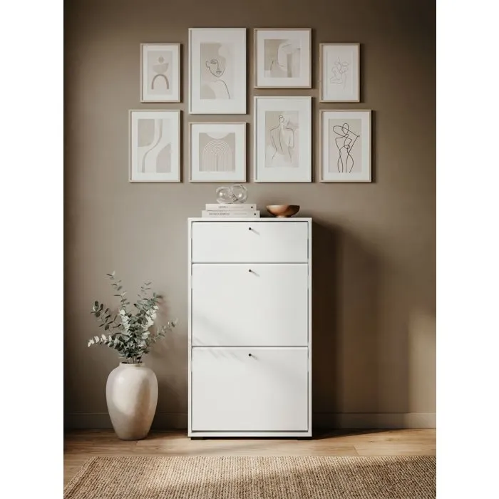 LÜNEBURG Zapatero Organizador Blanco para 12 Pares 58x25x111 cm LUNEBURG004180