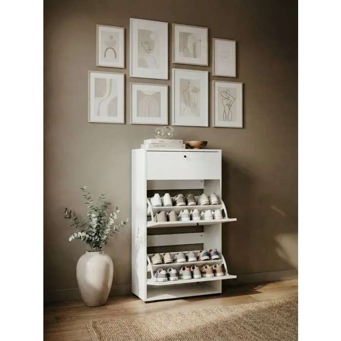 LÜNEBURG Zapatero Organizador Blanco para 12 Pares 58x25x111 cm LUNEBURG004180