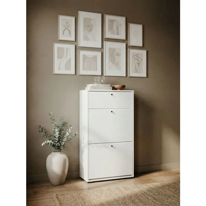 LÜNEBURG Zapatero Organizador Blanco para 12 Pares 58x25x111 cm LUNEBURG004180