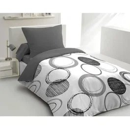 Home Linge Passion Audace Conjunto de edredones de microfibra 140x200 cm + 1 funda de almohada 63x63 cm - Gris Claro - HOM3701393708289