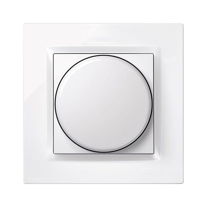 Simon Interruptor LED Regulable Blanco Serie 10 250V IP20 con Marco 8,5 x 8,5 cm