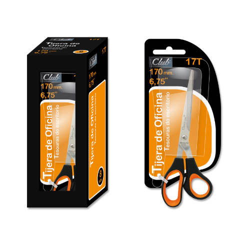 Office Club Tijeras de Oficina 323825 Acero Inoxidable 170mm Ergonomicas Resistentes