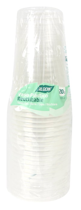 Algon Set 20 Vasos Transparentes 300cc (24 Unidades)