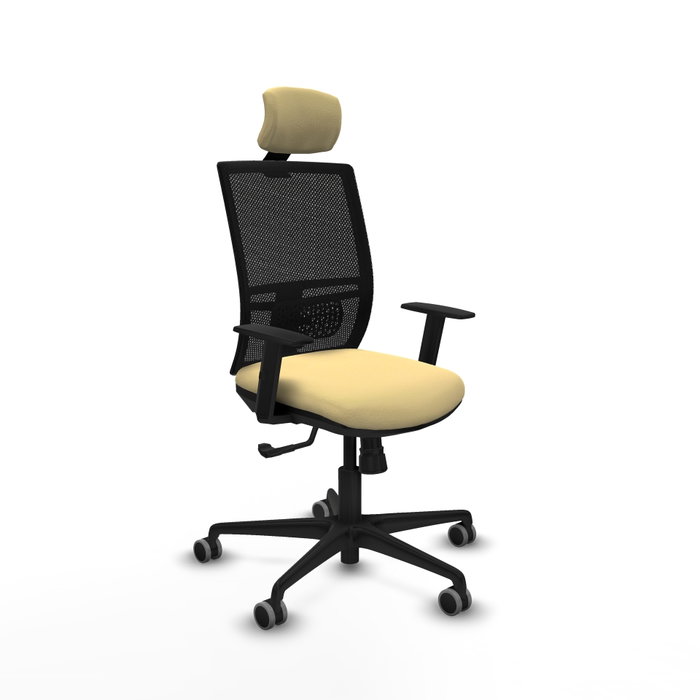 PIQUERAS Y CRESPO Silla de oficina Yunquera con mecanismo Sincro, Crema y Negro PIQUERAS Y CRESPO Silla de oficina Yunquera con mecanismo Sincro, Crema y Negro
