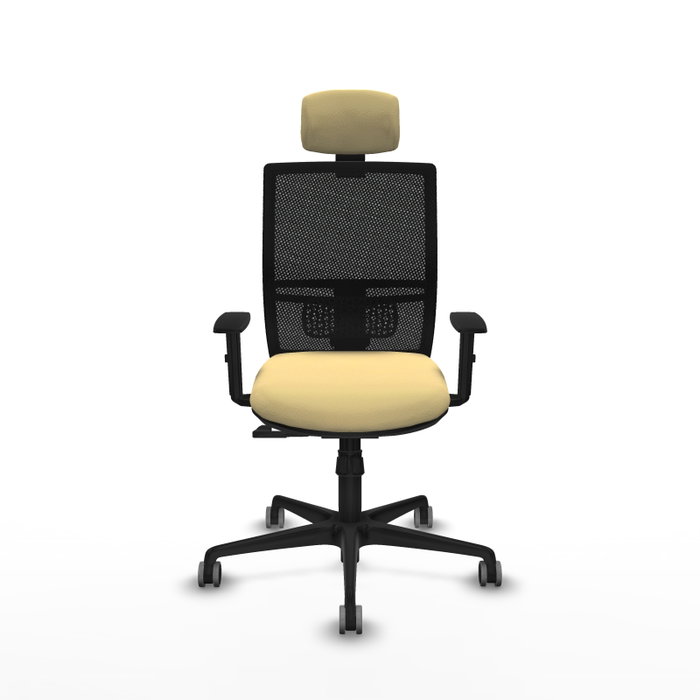 PIQUERAS Y CRESPO Silla de oficina Yunquera con mecanismo Sincro, Crema y Negro PIQUERAS Y CRESPO Silla de oficina Yunquera con mecanismo Sincro, Crema y Negro