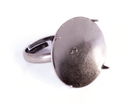 Innspiro Anillos metálicos ajustables con base garra 20mm plateado envejecido