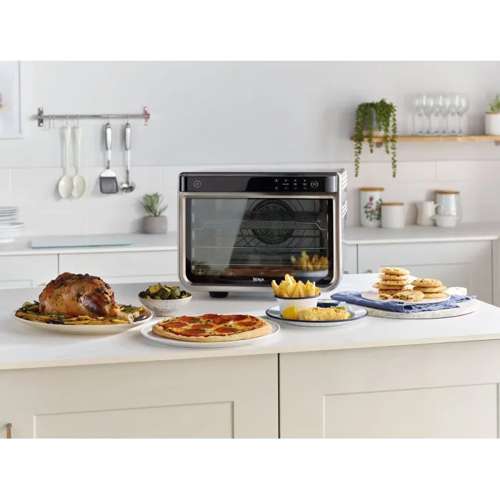 Ninja Foodi DT200EU Mini Horno multifunción 10 en 1 - 29 L, 2 niveles - Freidora de aire, asador giratorio, pizza, deshidratador