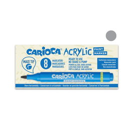 Rotulador Acrilico Carioca Paint Marker Punta Maxi Plata (Set de 8)