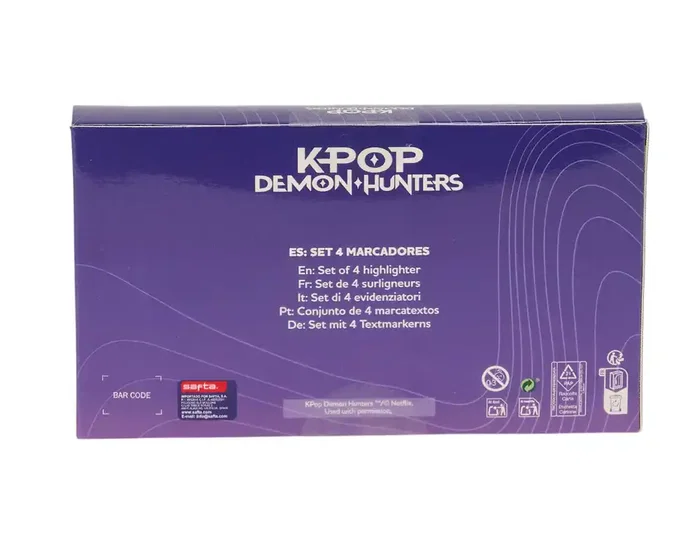 Safta Rotuladores Fluorescentes K-pop Demon Hunters Stationery 4 Unidades Safta Rotuladores Fluorescentes K-pop Demon Hunters Stationery 4 Unidades