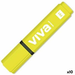 Molin Marcador Fluorescente Viva Amarillo (Set de 10)