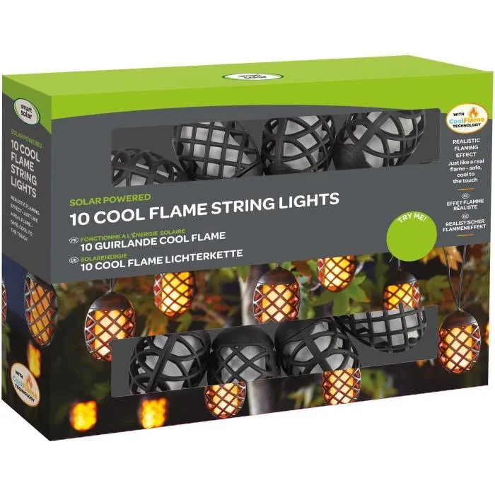Smart Garden Guirnalda de Luces Solares para Jardín de 4.7 m con 10 Farolas y Efecto Llama, Negro - SMA5050642058322 Smart Garden Guirnalda de Luces Solares para Jardín de 4.7 m con 10 Farolas y Efecto Llama, Negro - SMA5050642058322