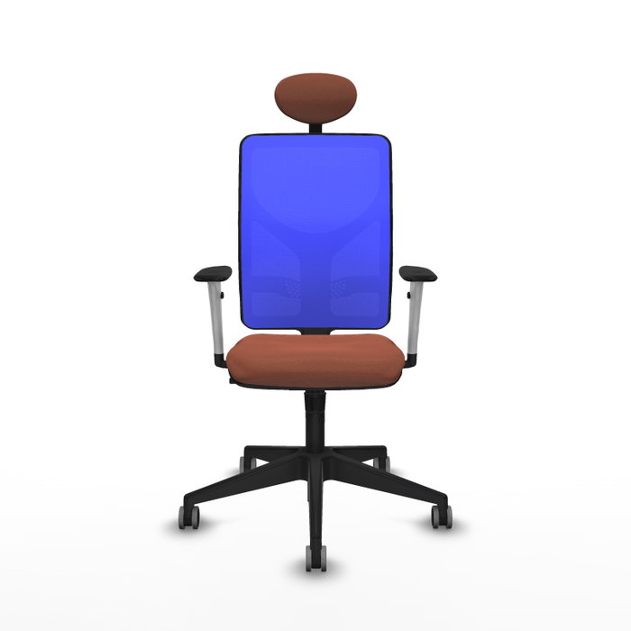 PIQUERAS Y CRESPO Silla de oficina Motilla con Mecanismo Sincro, Tela Marrón y Malla Azul PIQUERAS Y CRESPO Silla de oficina Motilla con Mecanismo Sincro, Tela Marrón y Malla Azul