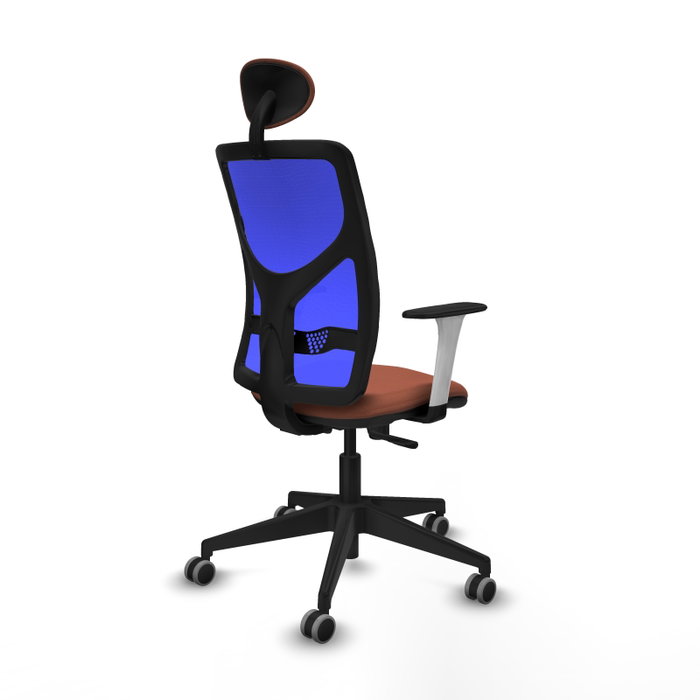 PIQUERAS Y CRESPO Silla de oficina Motilla con Mecanismo Sincro, Tela Marrón y Malla Azul PIQUERAS Y CRESPO Silla de oficina Motilla con Mecanismo Sincro, Tela Marrón y Malla Azul