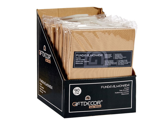 Giftdecor Funda Almohada 90x45 cm Color Beige Extra Suave Poliester (Set de 24)